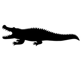 Crocodile Side View Silhouette
