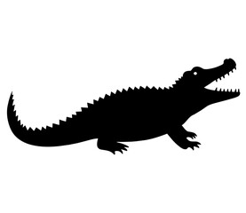 Crocodile Side View Silhouette
