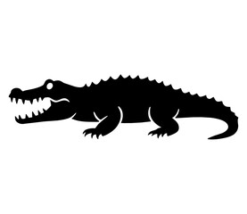 Obraz premium Crocodile Side View Silhouette