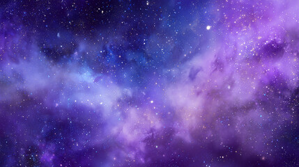 Naklejka premium Purple galaxy with shining stars and cosmic clouds