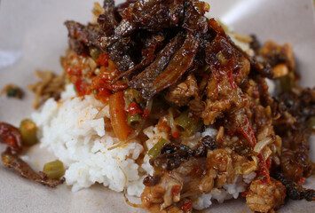 nasi teri pedas