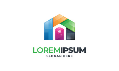 Fototapeta premium Sparkle Home Logo for Cleaner Industry, Cleaning Service Vector illustration