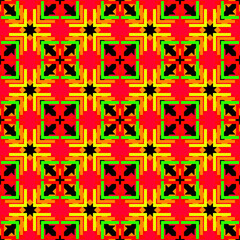 Obraz premium Red and white cross seamless pattern for vintage wallpaper and fabric design