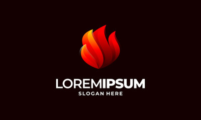 Fototapeta premium Modern 3D Fire Flame Logo design vector template vector