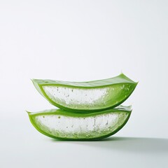 Aloe Vera Slices with Gel and Water Droplets plant
