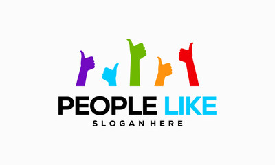 People Like Logo Template Design Vector, Emblem, Design Concept, , People Thumb logo