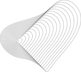 Circles round curve shape with wavy dynamic lines. Creative geometric