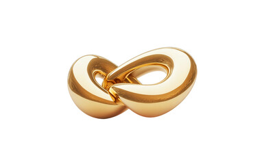 Elegant minimal floating golden infinity loop symbolizing endless continuity with sleek modern design isolated on transparent background PNG