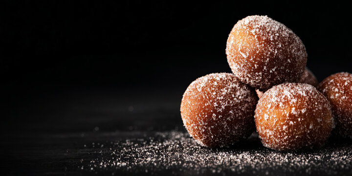 Timbits canadian food on dark background