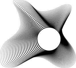 Circle line fluid frame with blend gradient. Graphic elements