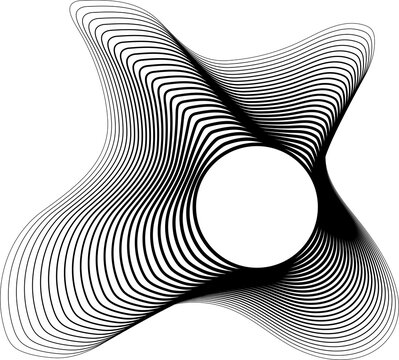 Circle line fluid frame with blend gradient. Graphic elements