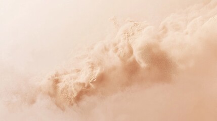 Desert dust storm, beige clouds, hazy sky, dramatic scene