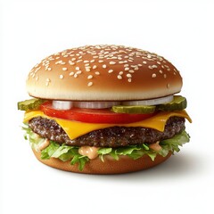 Classic Cheeseburger with Sesame Seed Bun hamburger