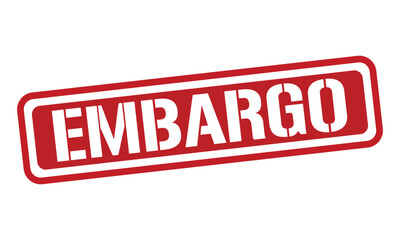 EMBARGO red stamp text vector, rubber stamp