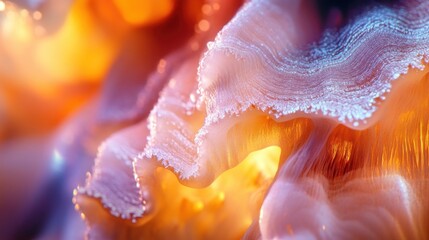 Abstract organic forms, vibrant colors, glowing interior, digital art