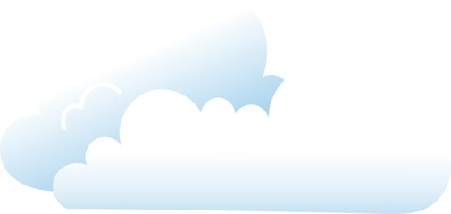 Fluffy Gradient Cartoon Cloud Vector Set – Weather and Sky Elements