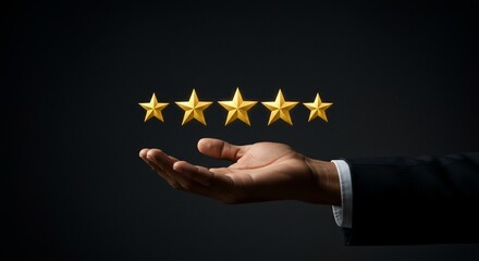 Golden Stars of Excellence Held in a Hand