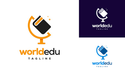 World Education logo designs concept vector, Book logo designs symbol