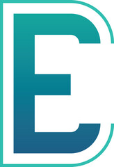 Arc Shaped E Letter Logo