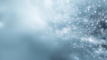 Abstract network of connected dots and lines on a blue background