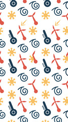 Seamless Pattern Design: A meticulously crafted seamless pattern showcasing a delightful arrangement of music-themed motifs. It is ideal for a wide range of artistic and creative applications.