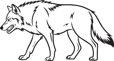 majestic wolf face line art vector for tattoo, logo, animal design, tribal style and minimalist decor
