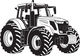 high quality tractor outline vector art professional farming vehicle clipart for rural countryside cultivation themes