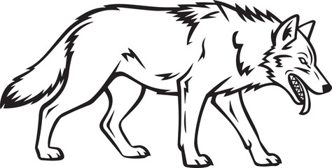 minimalist vector wolf head sketch for nature theme design, wildlife art, logo