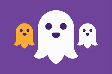 Obraz premium ghost-emoji-set-for-halloween-social-media-sticker.eps