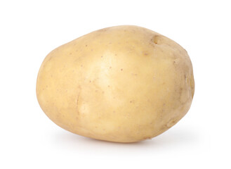 One fresh raw potato isolated on white