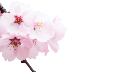 Elegant cherry blossom vines with soft pink petals PNG
