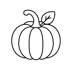 Sketch illustration of a large pumpkin, pumpkin icon, pumpkin sticker, also suitable as a logo.