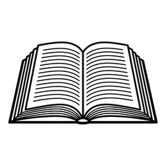 Art of an open book with visible pages, symbolizing knowledge and learning, isolated on a white background