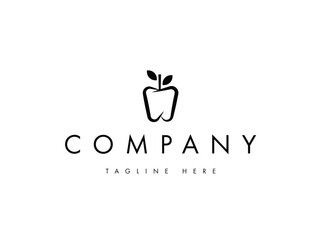 modern and simple natural apple logo design