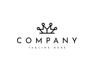 minimal and luxury crown logo design