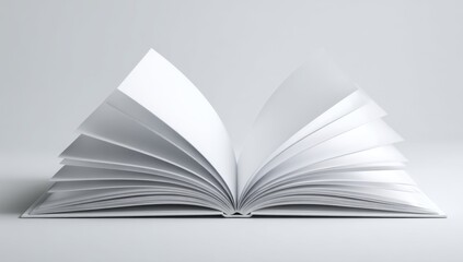 Fototapeta premium An open book with blank pages invites imagination and creativity, ready to be filled with stories and knowledge.