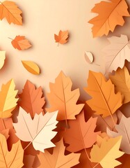 Obraz premium Autumn leaves arranged on a pastel background