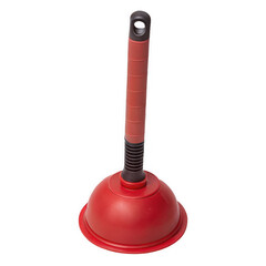 Red plunger tool isolated on transparent background