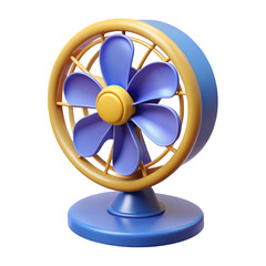 3D Render of Modern Table Fan Isolated on White Background