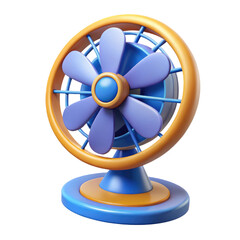 3D Render of Modern Table Fan Isolated on White Background