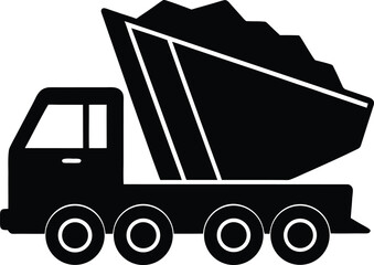 dump truck unloading gravel vector art illustration