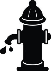 fire hydrant spraying water vector art illustration