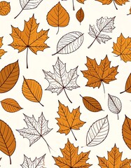 Fototapeta premium Autumn leaves pattern