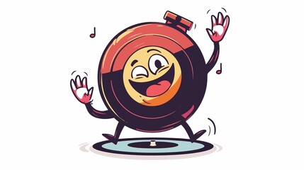 Groovy cartoon character dancing to the music with a wink and a smile, full of joy and energy