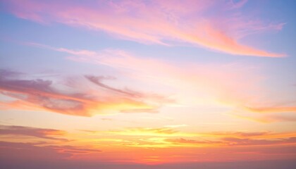 Obraz premium Pastel Sunset Landscape Photograph Showcasing Pink And Orange Hues In The Sky With Gradual Color Transitions