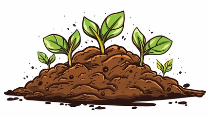 Fresh green sprouts emerging from fertile soil, symbolizing growth and new beginnings concept art