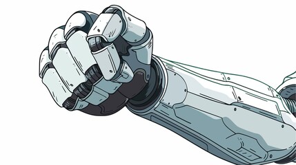 Powerful robot fist ready for action, showing strength and determination in a futuristic world