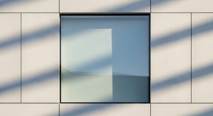 Modern Architecture Window with Geometric Shadow Patterns Creating a Minimalist Aesthetic