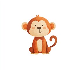 Obraz premium Cute Cartoon Monkey Illustration