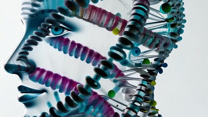 Abstract DNA Human Head - Powered by Adobe